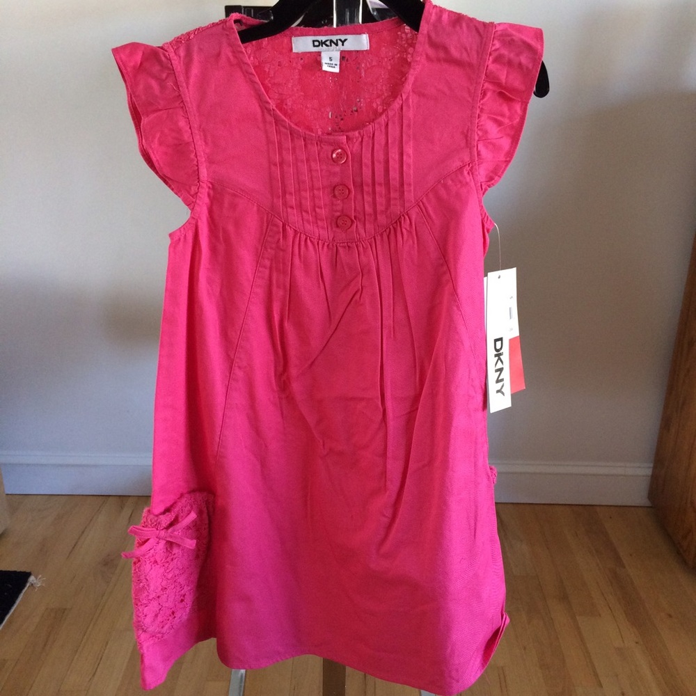 DKNY Girls Pink Summer Dresses, Sizes 5